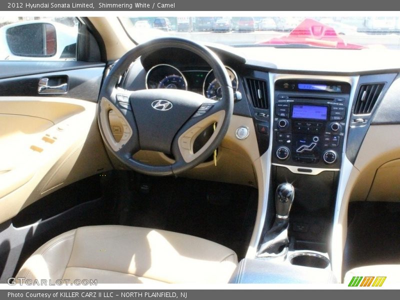 Shimmering White / Camel 2012 Hyundai Sonata Limited
