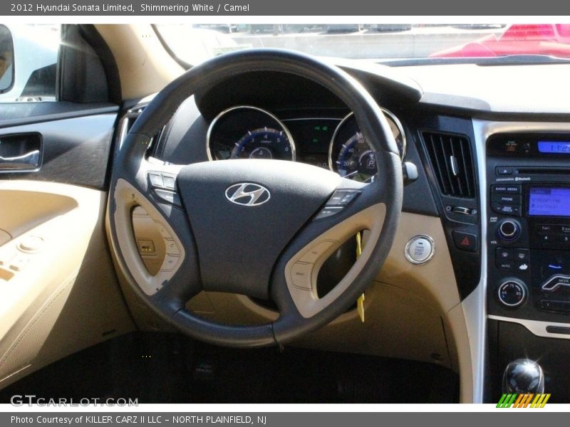 Shimmering White / Camel 2012 Hyundai Sonata Limited