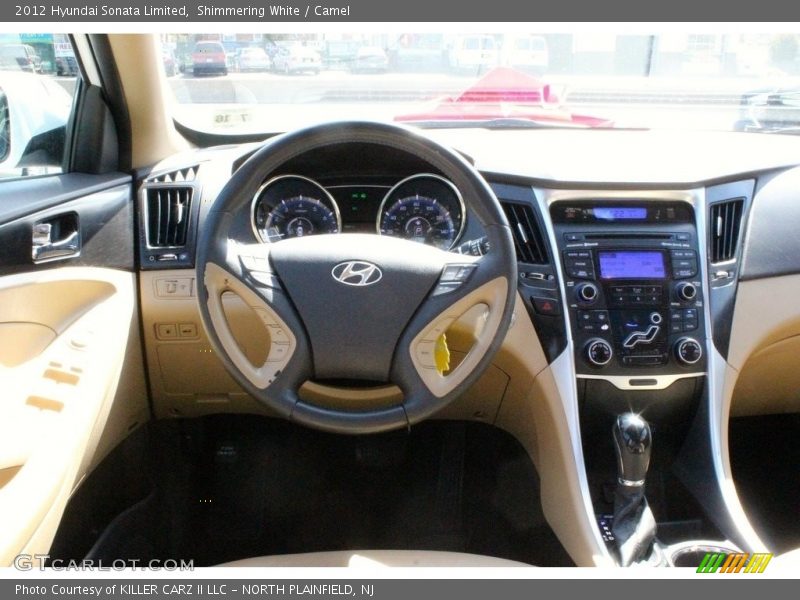Shimmering White / Camel 2012 Hyundai Sonata Limited