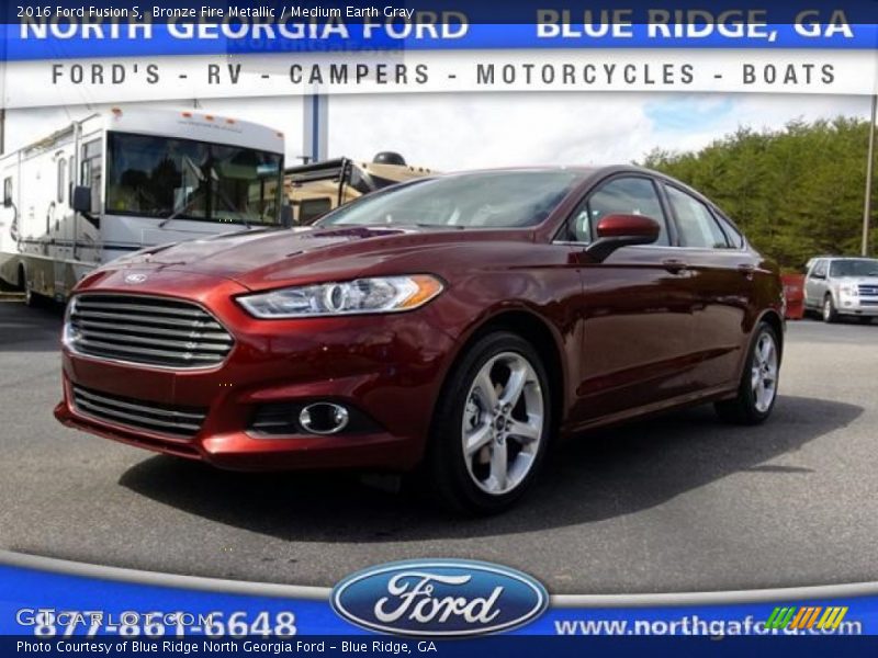 Bronze Fire Metallic / Medium Earth Gray 2016 Ford Fusion S