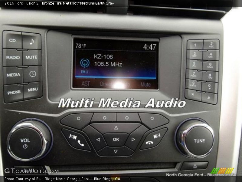 Bronze Fire Metallic / Medium Earth Gray 2016 Ford Fusion S