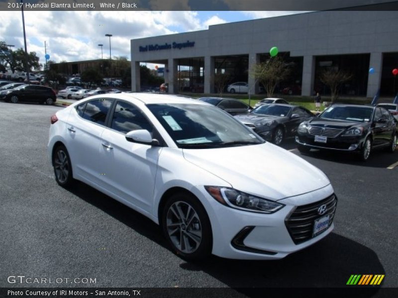 White / Black 2017 Hyundai Elantra Limited