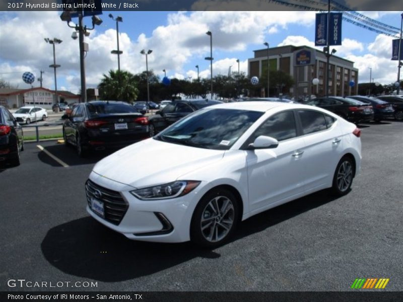 White / Black 2017 Hyundai Elantra Limited
