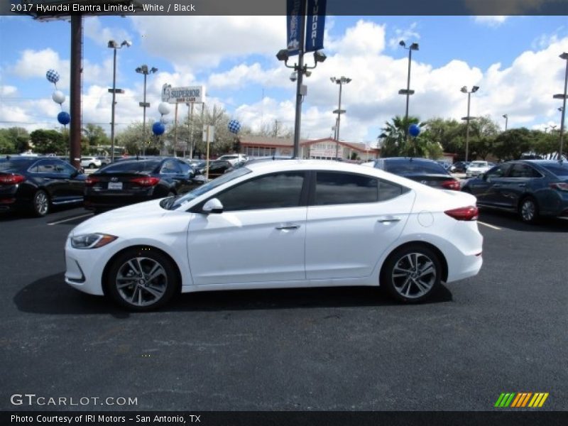 White / Black 2017 Hyundai Elantra Limited