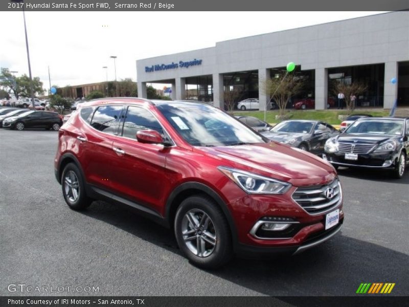 Serrano Red / Beige 2017 Hyundai Santa Fe Sport FWD