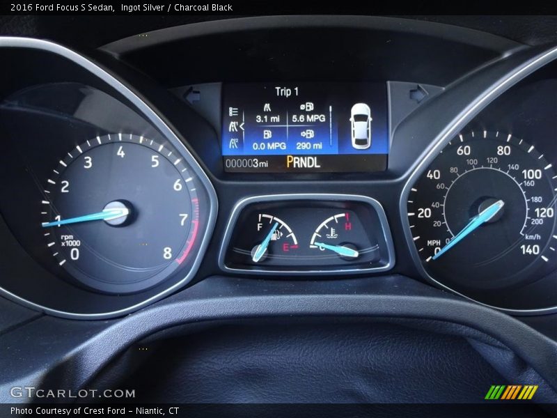 Ingot Silver / Charcoal Black 2016 Ford Focus S Sedan