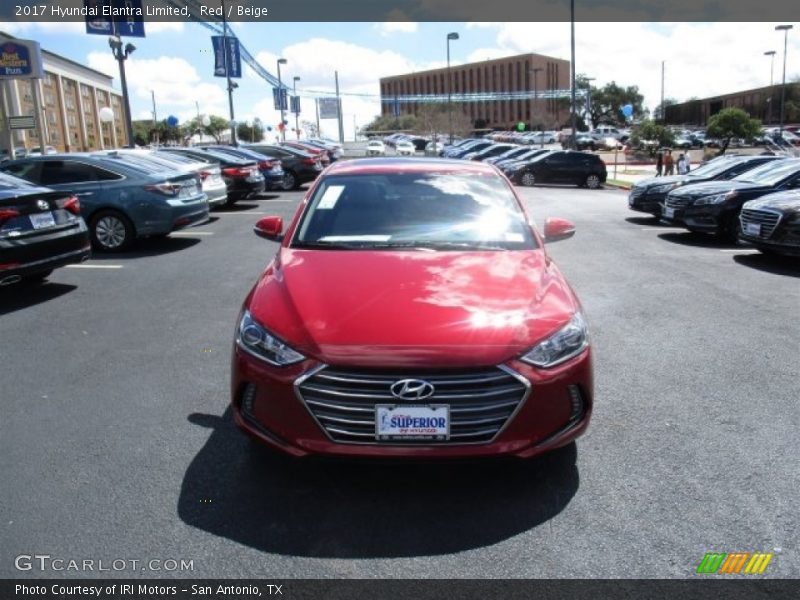 Red / Beige 2017 Hyundai Elantra Limited