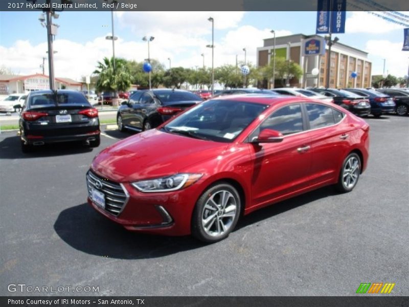 Red / Beige 2017 Hyundai Elantra Limited