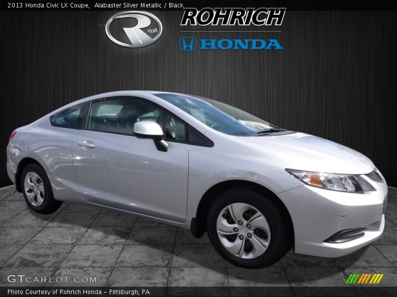 Alabaster Silver Metallic / Black 2013 Honda Civic LX Coupe