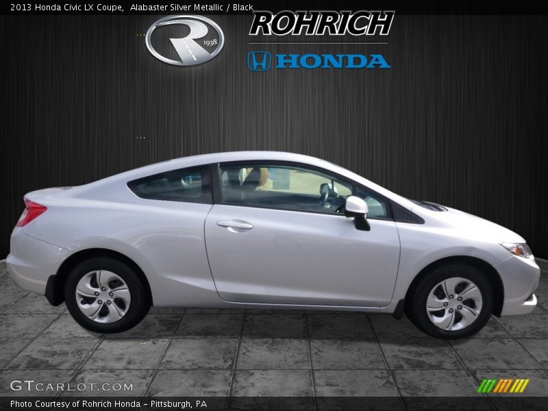 Alabaster Silver Metallic / Black 2013 Honda Civic LX Coupe