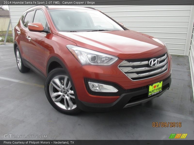 Canyon Copper / Beige 2014 Hyundai Santa Fe Sport 2.0T FWD