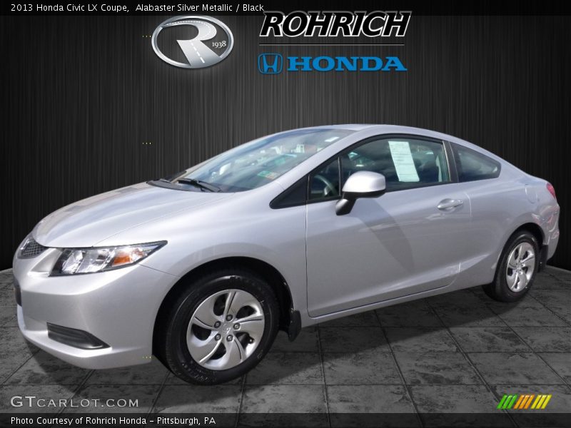Alabaster Silver Metallic / Black 2013 Honda Civic LX Coupe