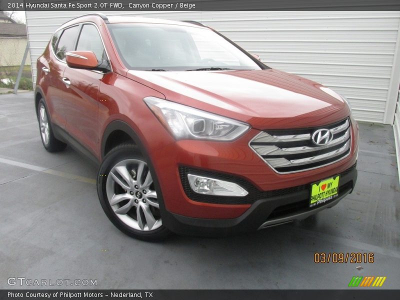 Canyon Copper / Beige 2014 Hyundai Santa Fe Sport 2.0T FWD