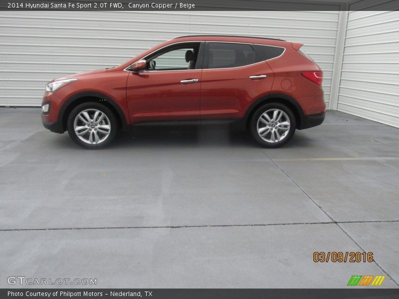 Canyon Copper / Beige 2014 Hyundai Santa Fe Sport 2.0T FWD