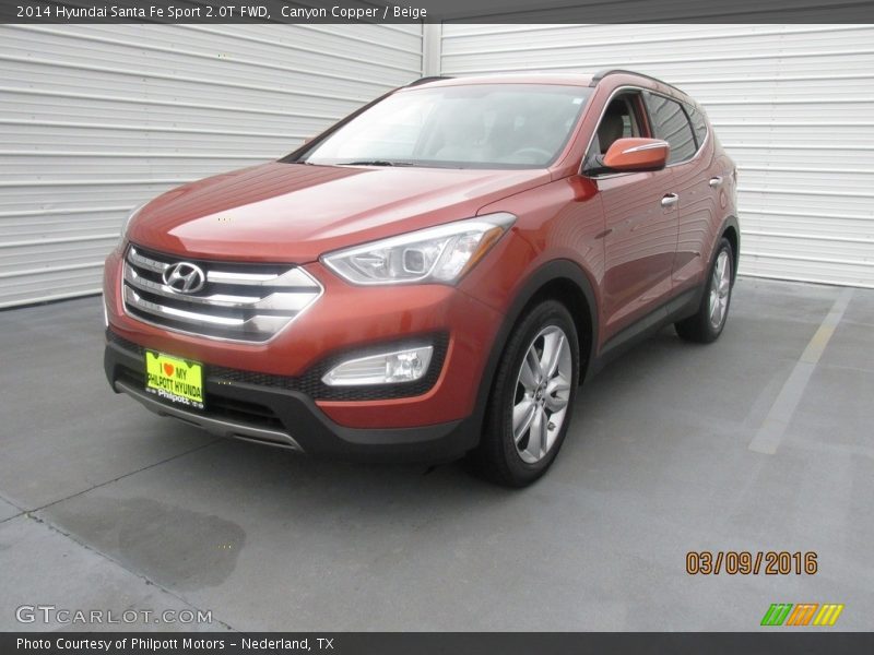Canyon Copper / Beige 2014 Hyundai Santa Fe Sport 2.0T FWD
