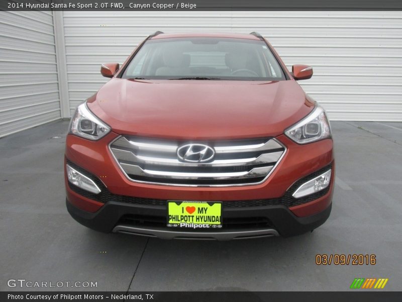 Canyon Copper / Beige 2014 Hyundai Santa Fe Sport 2.0T FWD