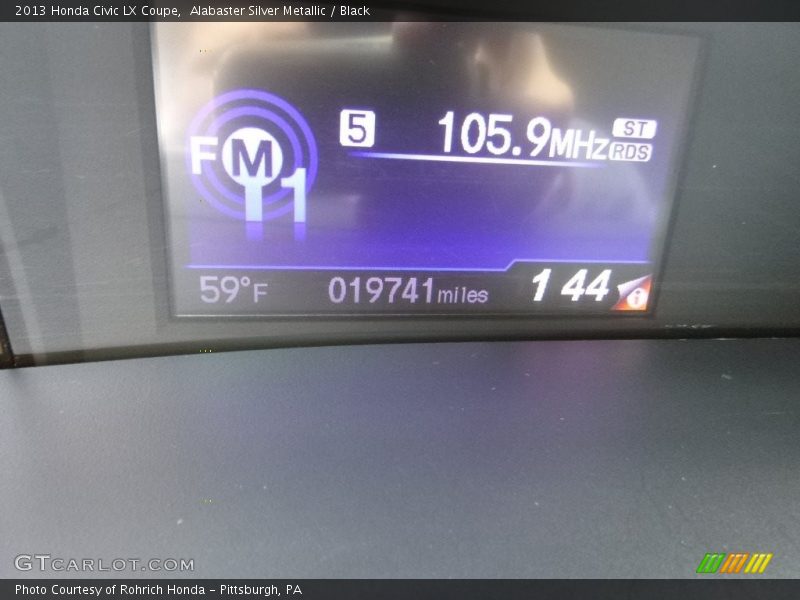 Alabaster Silver Metallic / Black 2013 Honda Civic LX Coupe