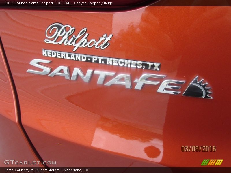 Canyon Copper / Beige 2014 Hyundai Santa Fe Sport 2.0T FWD