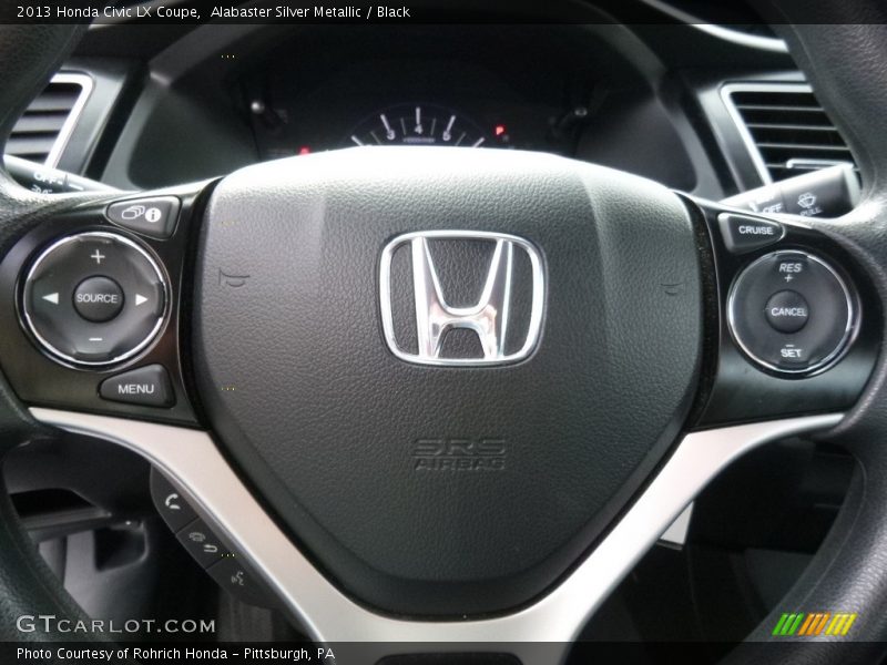 Alabaster Silver Metallic / Black 2013 Honda Civic LX Coupe