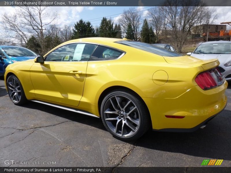 Triple Yellow Tricoat / Ebony 2016 Ford Mustang EcoBoost Coupe