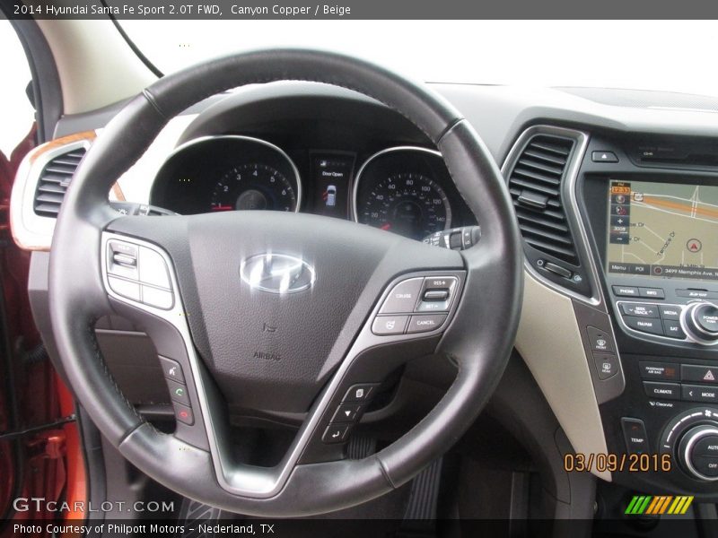 Canyon Copper / Beige 2014 Hyundai Santa Fe Sport 2.0T FWD