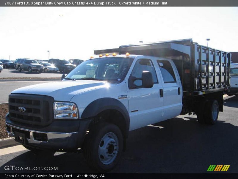 Oxford White / Medium Flint 2007 Ford F350 Super Duty Crew Cab Chassis 4x4 Dump Truck