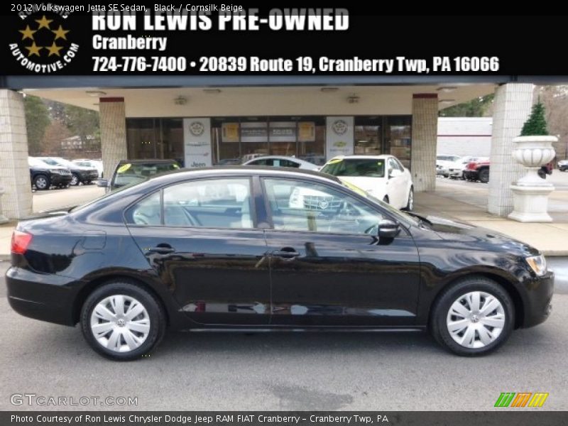 Black / Cornsilk Beige 2012 Volkswagen Jetta SE Sedan