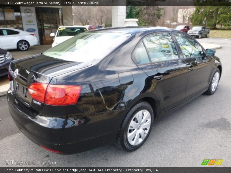 Black / Cornsilk Beige 2012 Volkswagen Jetta SE Sedan