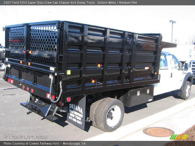 Oxford White / Medium Flint 2007 Ford F350 Super Duty Crew Cab Chassis 4x4 Dump Truck