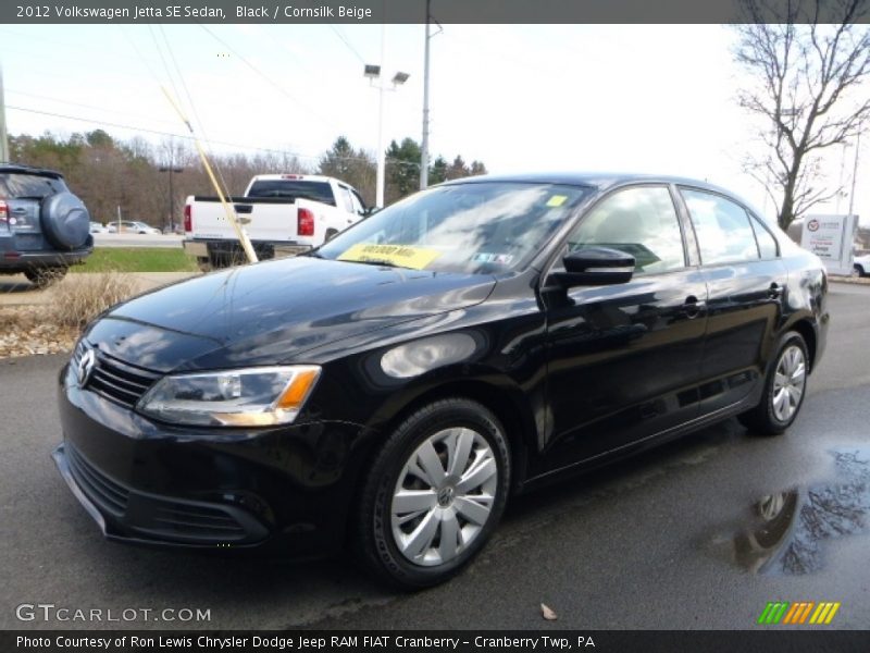 Black / Cornsilk Beige 2012 Volkswagen Jetta SE Sedan