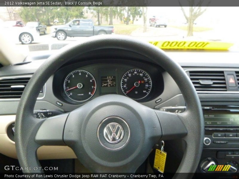 Black / Cornsilk Beige 2012 Volkswagen Jetta SE Sedan