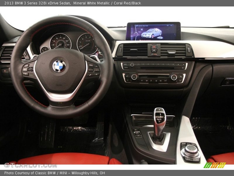 Mineral White Metallic / Coral Red/Black 2013 BMW 3 Series 328i xDrive Sedan