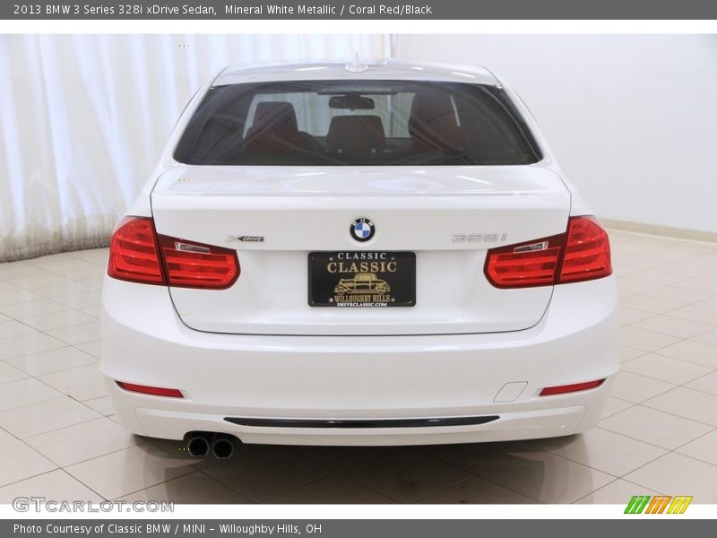 Mineral White Metallic / Coral Red/Black 2013 BMW 3 Series 328i xDrive Sedan