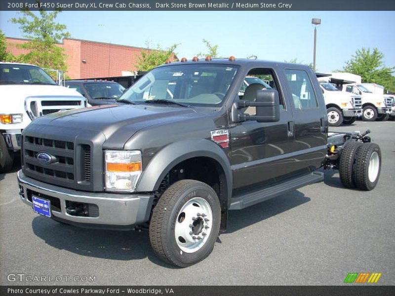 Dark Stone Brown Metallic / Medium Stone Grey 2008 Ford F450 Super Duty XL Crew Cab Chassis