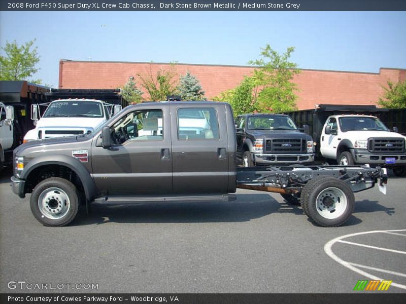 Dark Stone Brown Metallic / Medium Stone Grey 2008 Ford F450 Super Duty XL Crew Cab Chassis