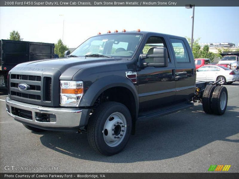 Dark Stone Brown Metallic / Medium Stone Grey 2008 Ford F450 Super Duty XL Crew Cab Chassis