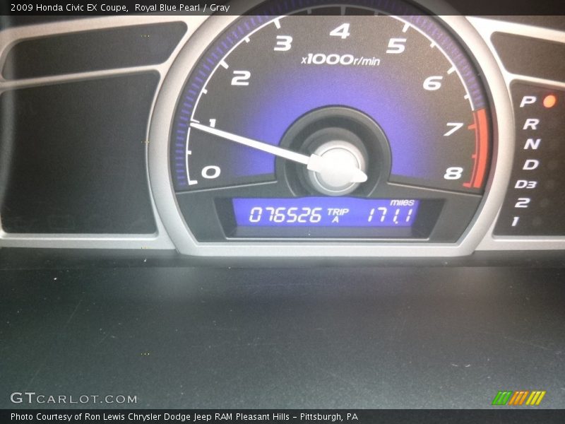 Royal Blue Pearl / Gray 2009 Honda Civic EX Coupe