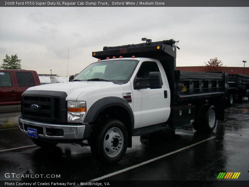 Oxford White / Medium Stone 2008 Ford F550 Super Duty XL Regular Cab Dump Truck