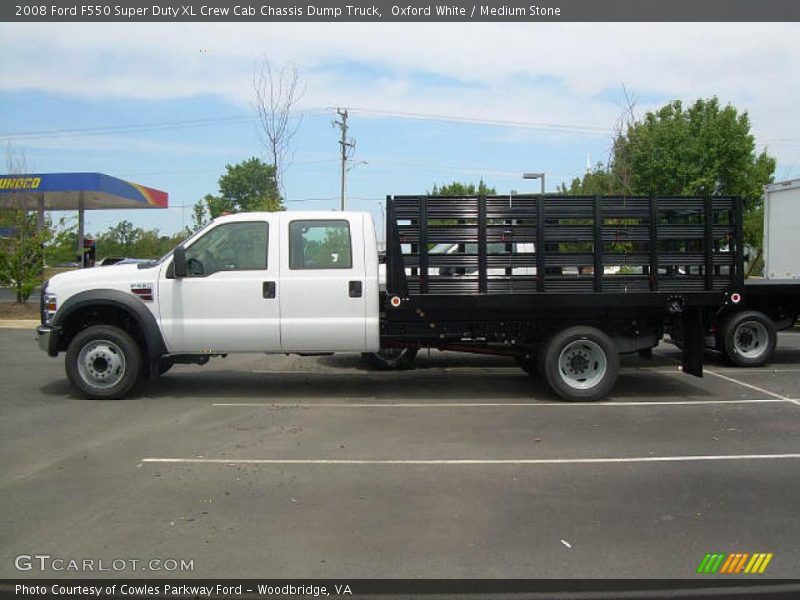 Oxford White / Medium Stone 2008 Ford F550 Super Duty XL Crew Cab Chassis Dump Truck