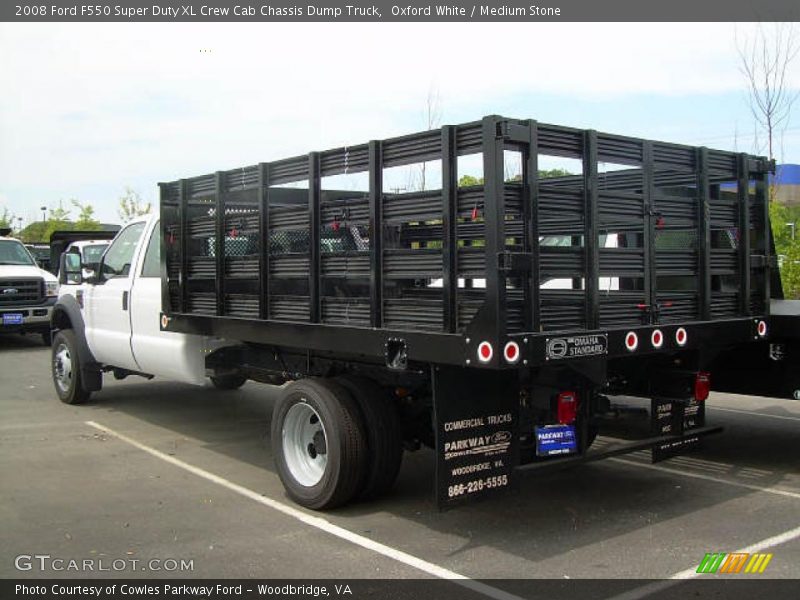 Oxford White / Medium Stone 2008 Ford F550 Super Duty XL Crew Cab Chassis Dump Truck