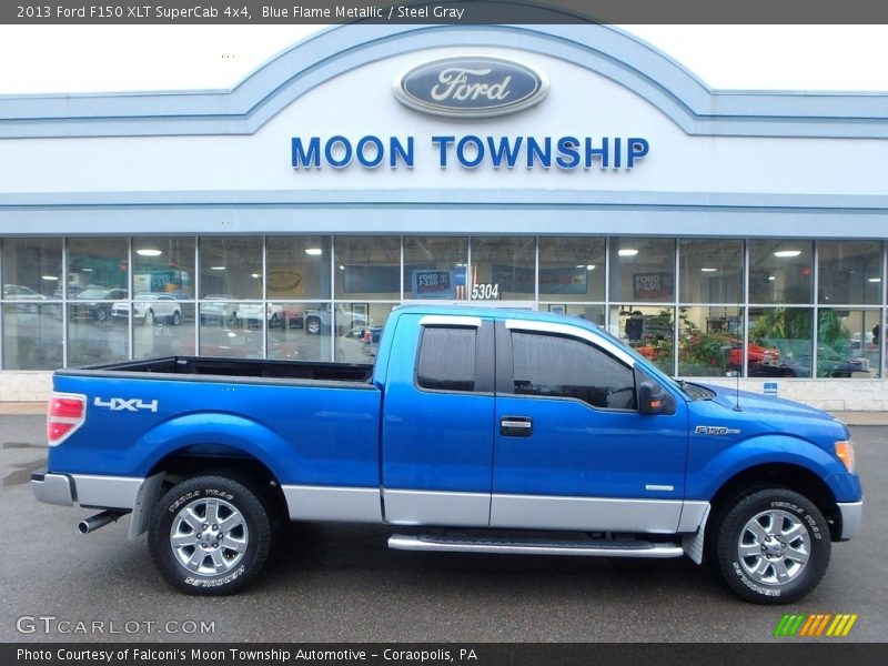 Blue Flame Metallic / Steel Gray 2013 Ford F150 XLT SuperCab 4x4