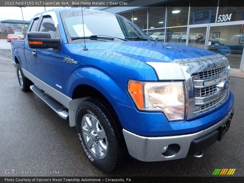 Blue Flame Metallic / Steel Gray 2013 Ford F150 XLT SuperCab 4x4