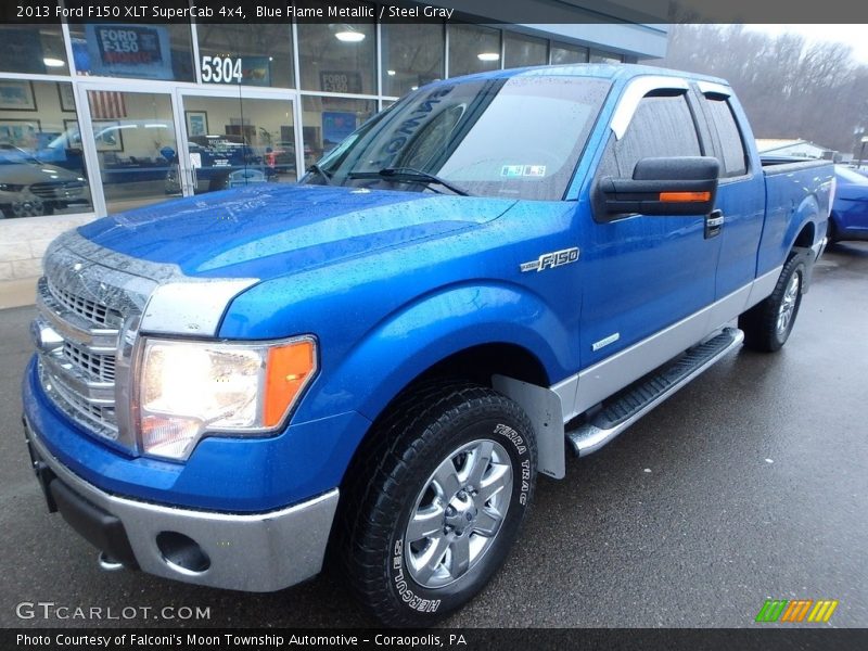 Blue Flame Metallic / Steel Gray 2013 Ford F150 XLT SuperCab 4x4