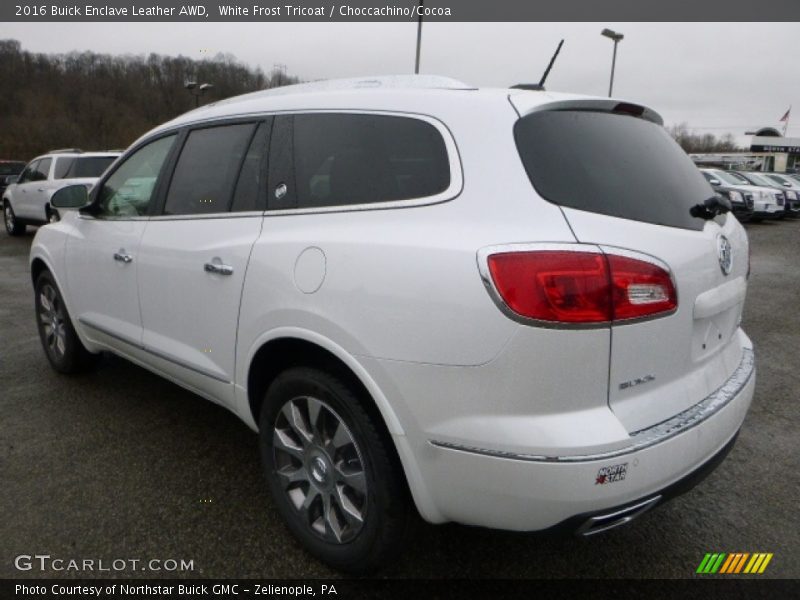 White Frost Tricoat / Choccachino/Cocoa 2016 Buick Enclave Leather AWD