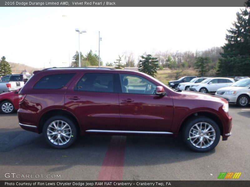 Velvet Red Pearl / Black 2016 Dodge Durango Limited AWD