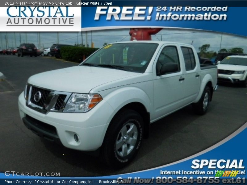 Glacier White / Steel 2013 Nissan Frontier SV V6 Crew Cab