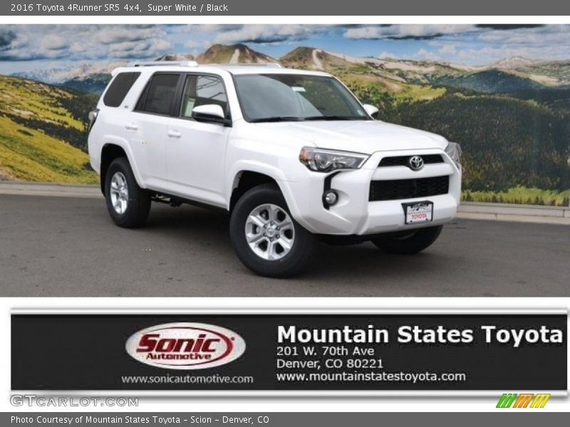 Super White / Black 2016 Toyota 4Runner SR5 4x4