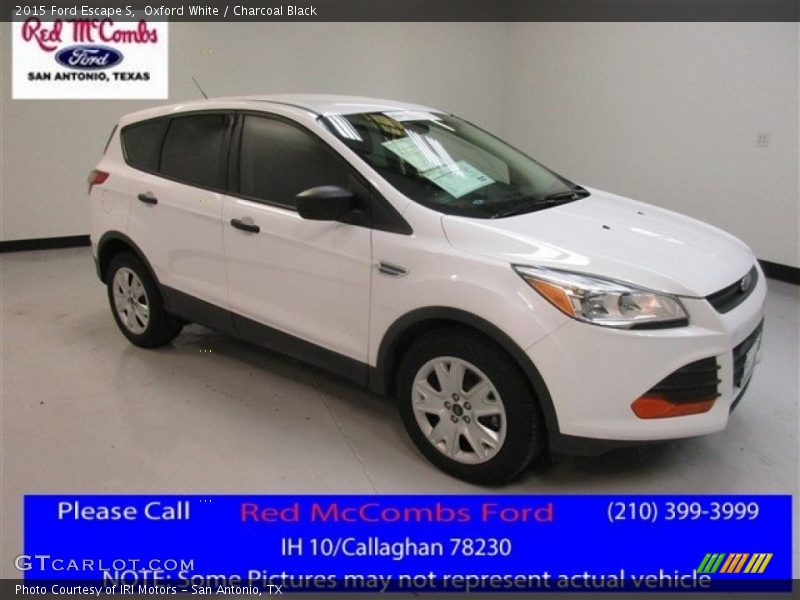 Oxford White / Charcoal Black 2015 Ford Escape S