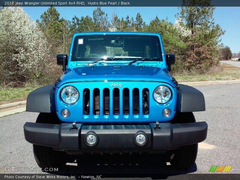 Hydro Blue Pearl / Black 2016 Jeep Wrangler Unlimited Sport 4x4 RHD