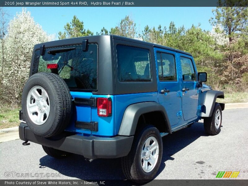 Hydro Blue Pearl / Black 2016 Jeep Wrangler Unlimited Sport 4x4 RHD